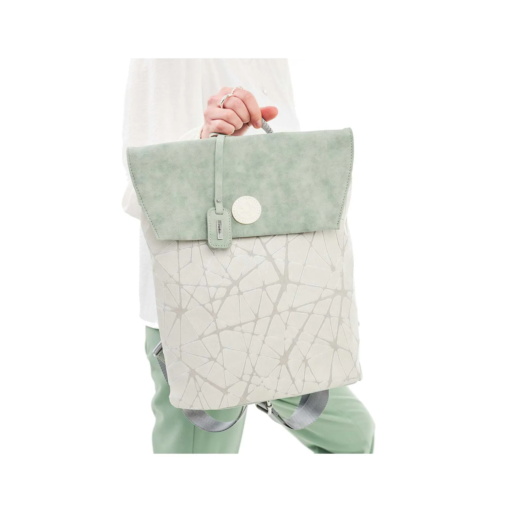 Rieker | Backpack Cream White-Mint Green