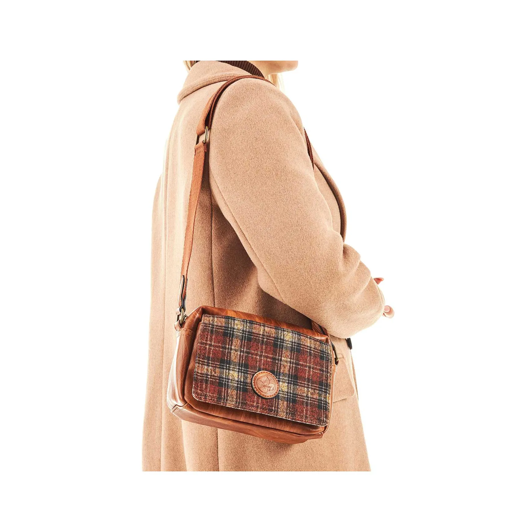 Rieker | Caramel Brown Check Handbag