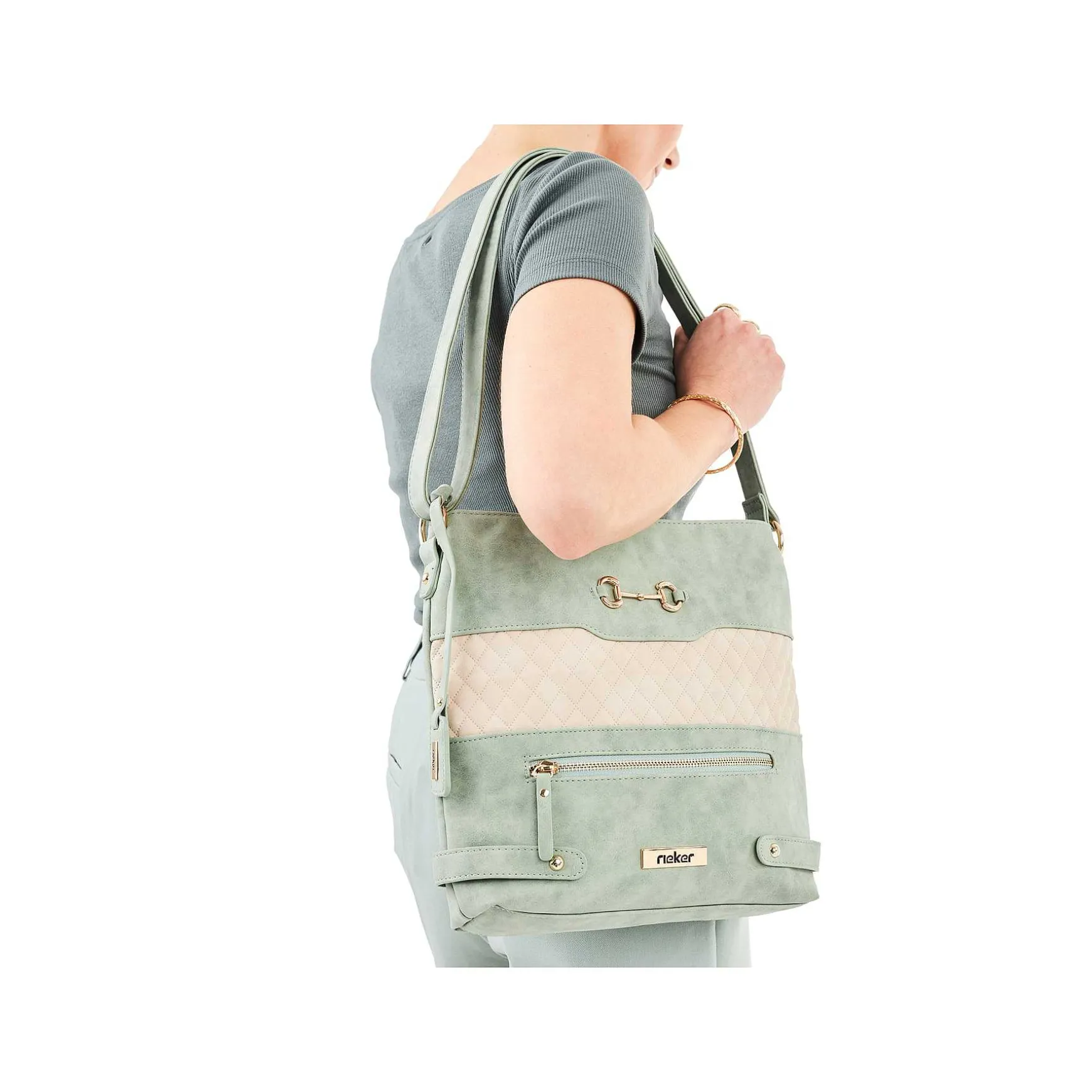 Rieker | Shoulder Bag Mint Green-Light Beige