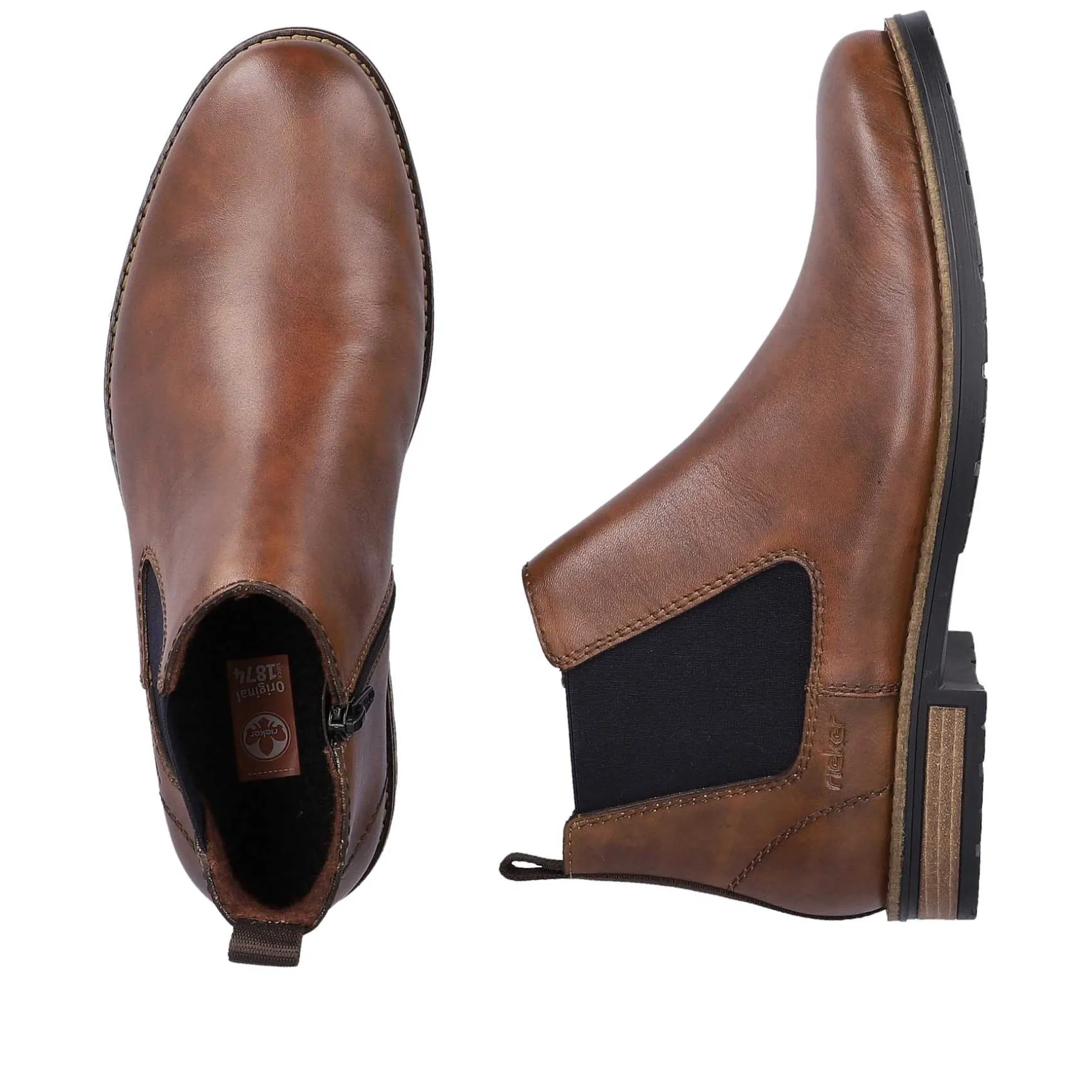 Rieker Men'S Chelsea Boots Nut Brown-Black