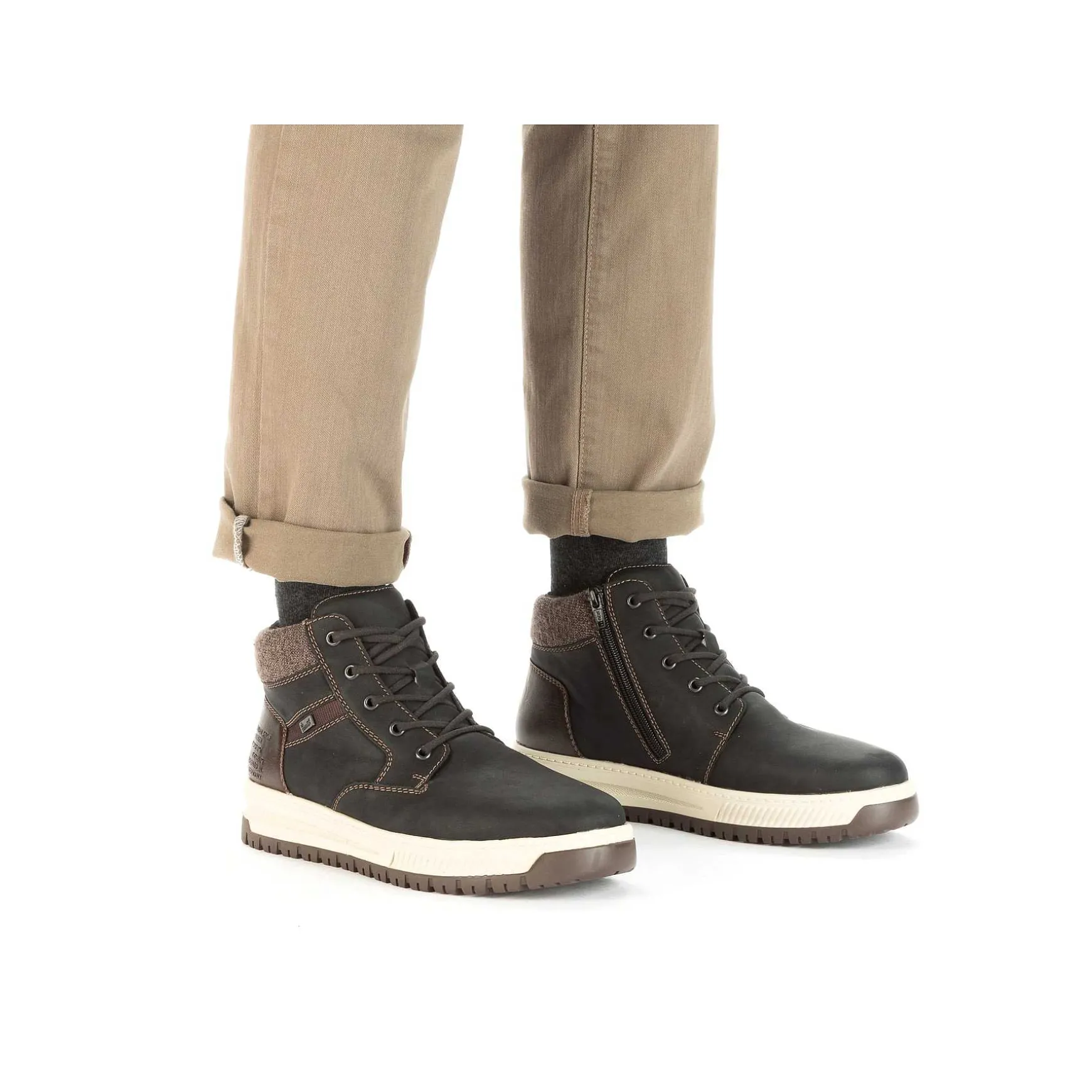 Rieker Men'S Corded Boots Asphalt Black