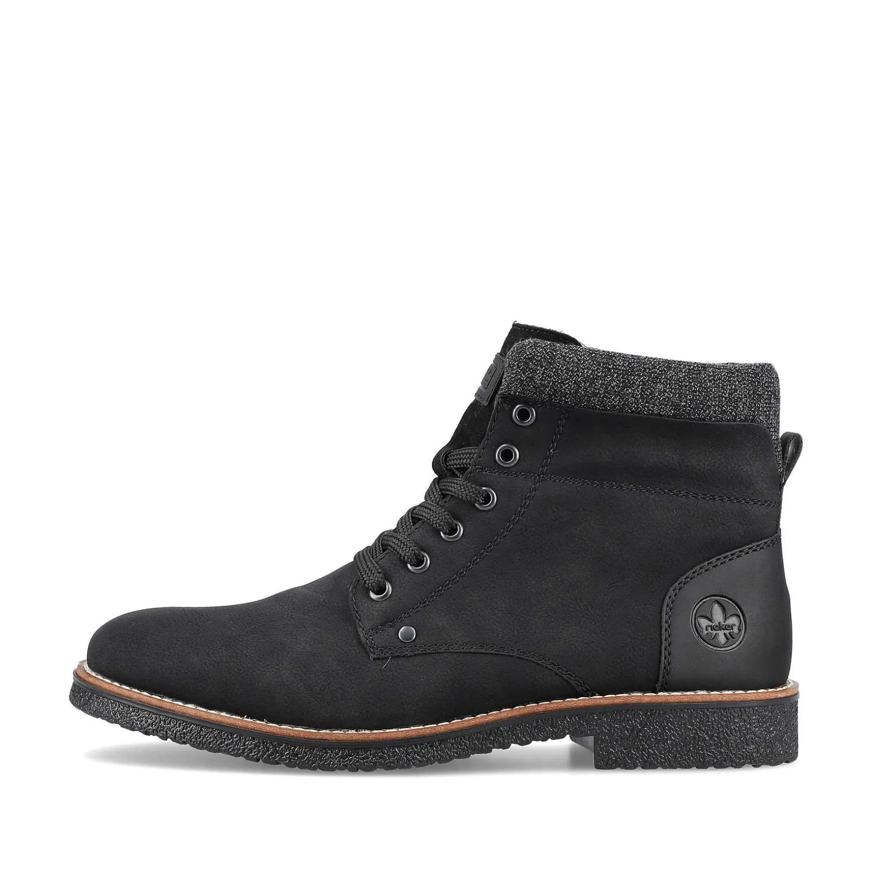 Rieker Men'S Corded Boots Deep Black
