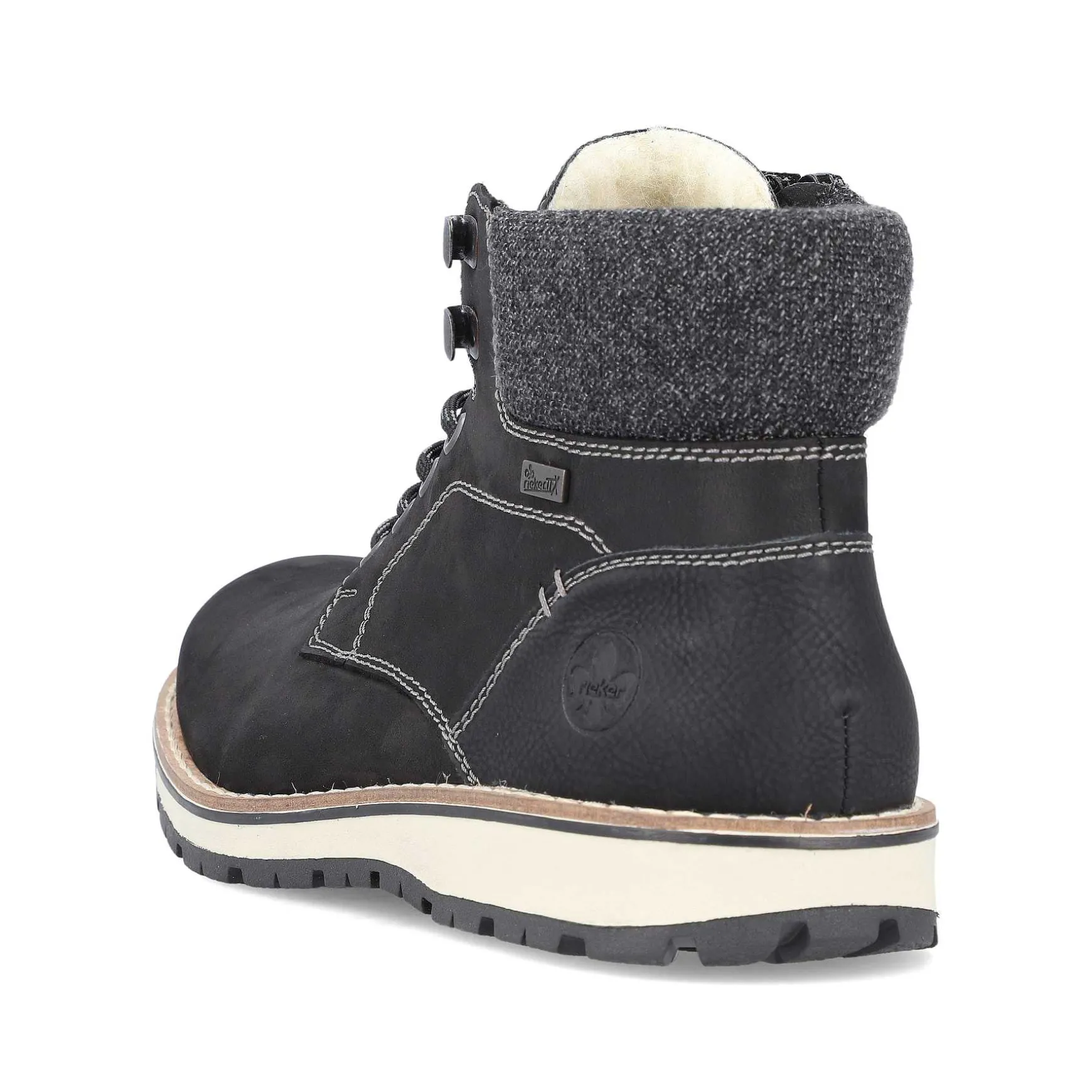 Rieker Men'S Corded Boots Deep Black