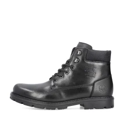 Rieker Men'S Corded Boots, Glossy Black
