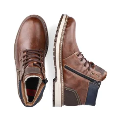 Rieker Men'S Corded Boots Chestnut Brown