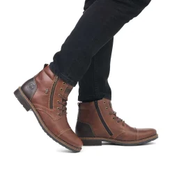 Rieker Men'S Corded Boots Chocolate Brown