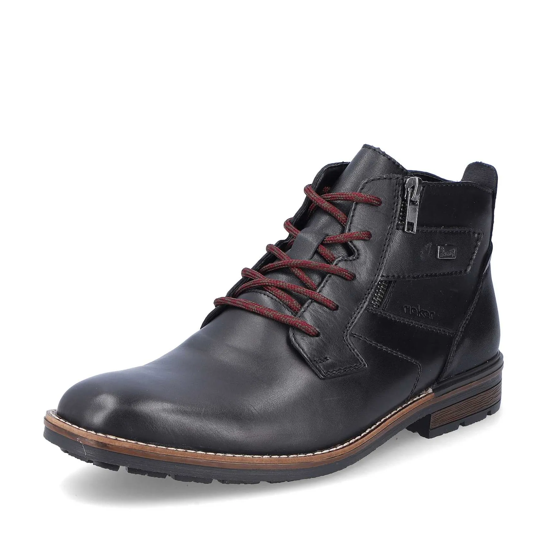 Rieker Men'S Corded Boots, Glossy Black