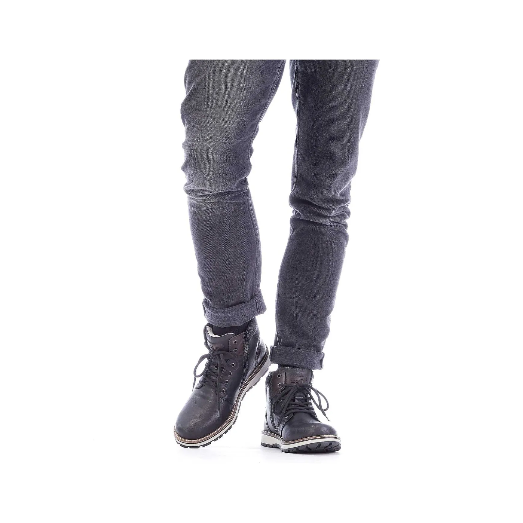 Rieker Men'S Corded Boots Asphalt Black