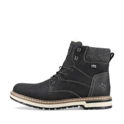 Rieker Men'S Corded Boots Deep Black