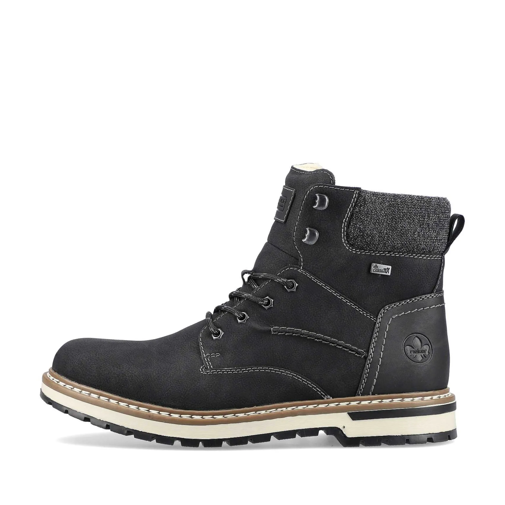 Rieker Men'S Corded Boots Deep Black