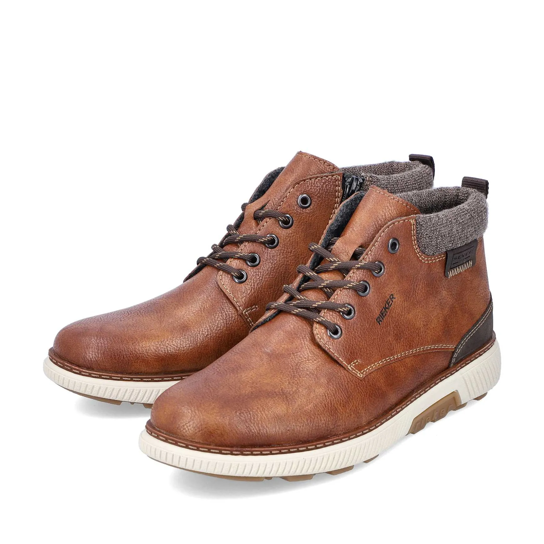 Rieker Men'S Corded Boots Chestnut Brown