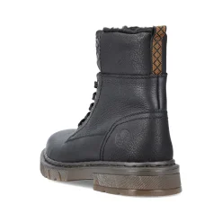 Rieker Men'S Corded Boots Graphite Black