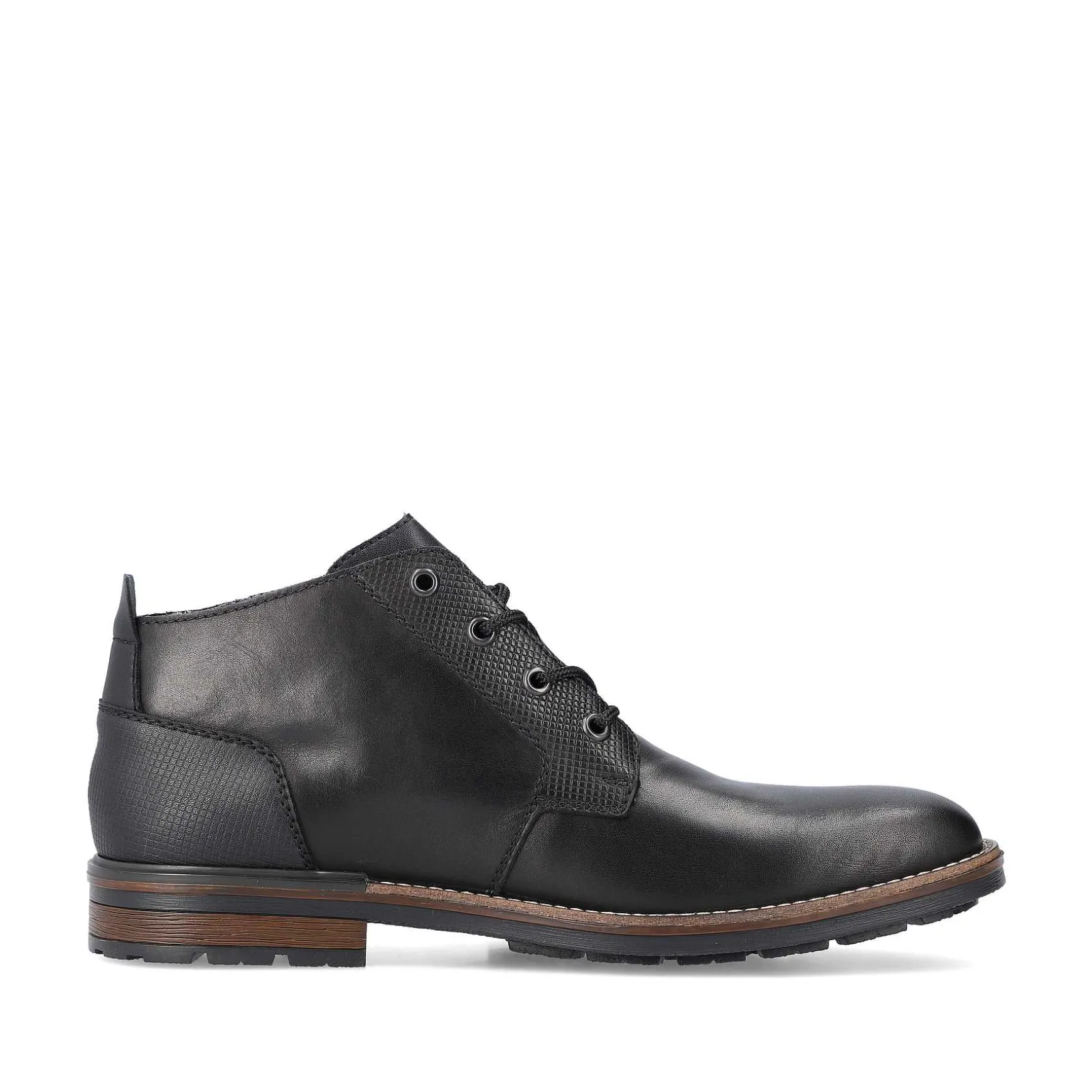 Rieker Men'S Corded Boots, Glossy Black