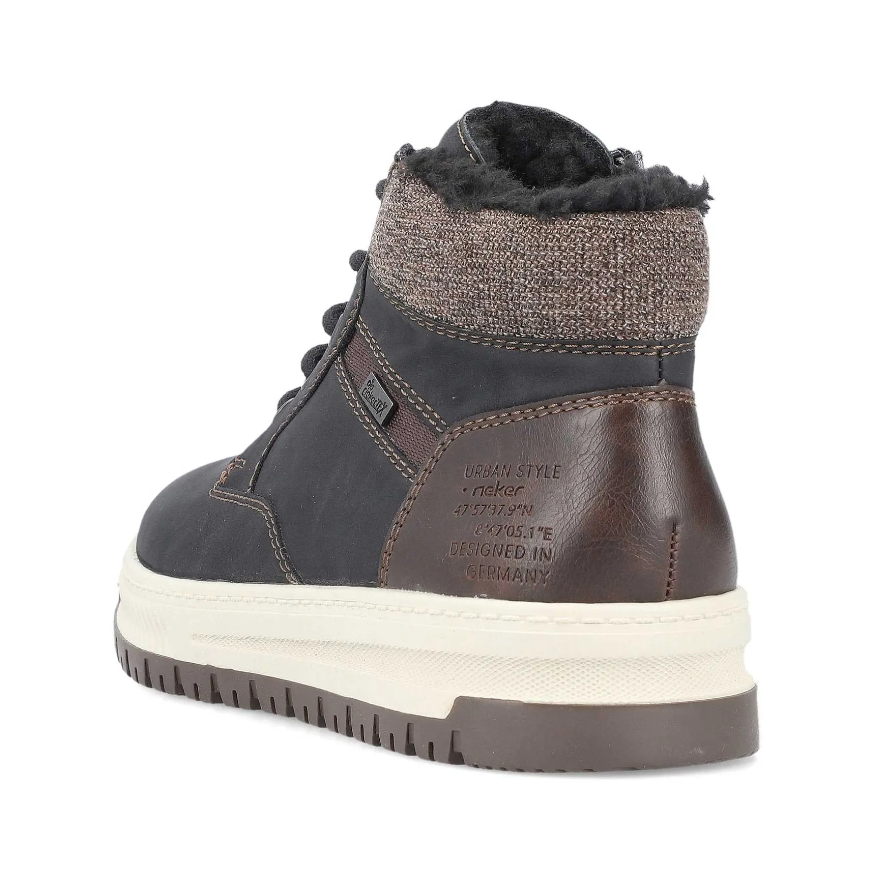 Rieker Men'S Corded Boots Asphalt Black