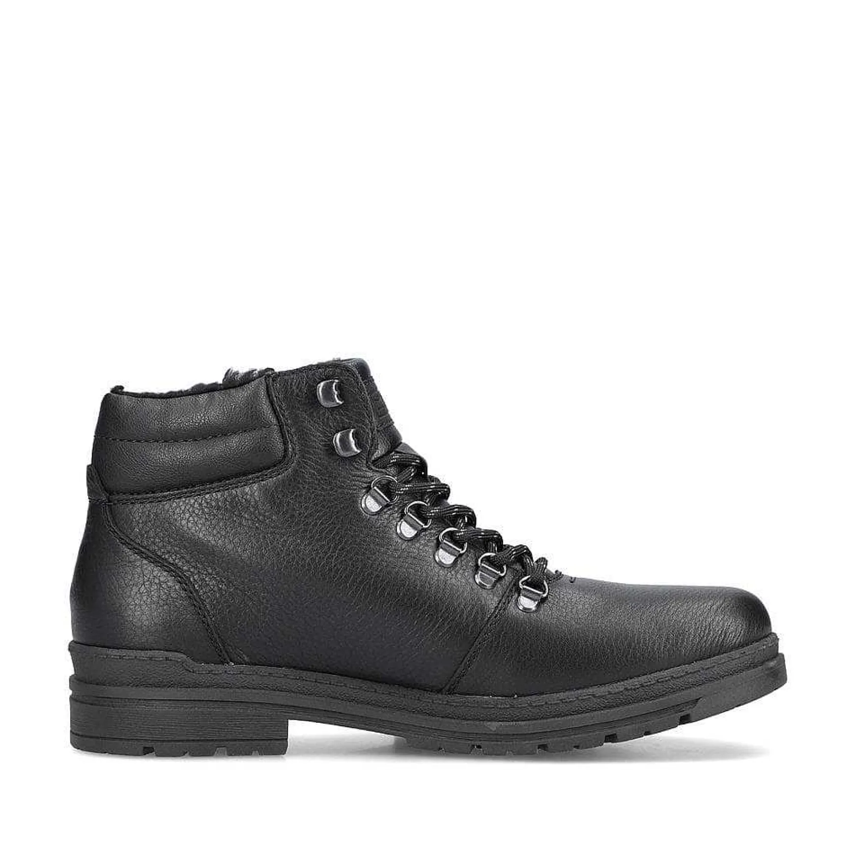 Rieker Men'S Corded Boots, Glossy Black