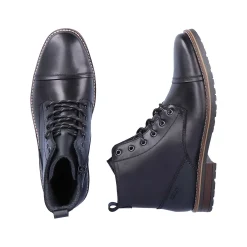 Rieker Men'S Corded Boots Graphite Black