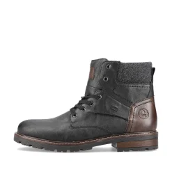 Rieker Men'S Corded Boots Deep Black