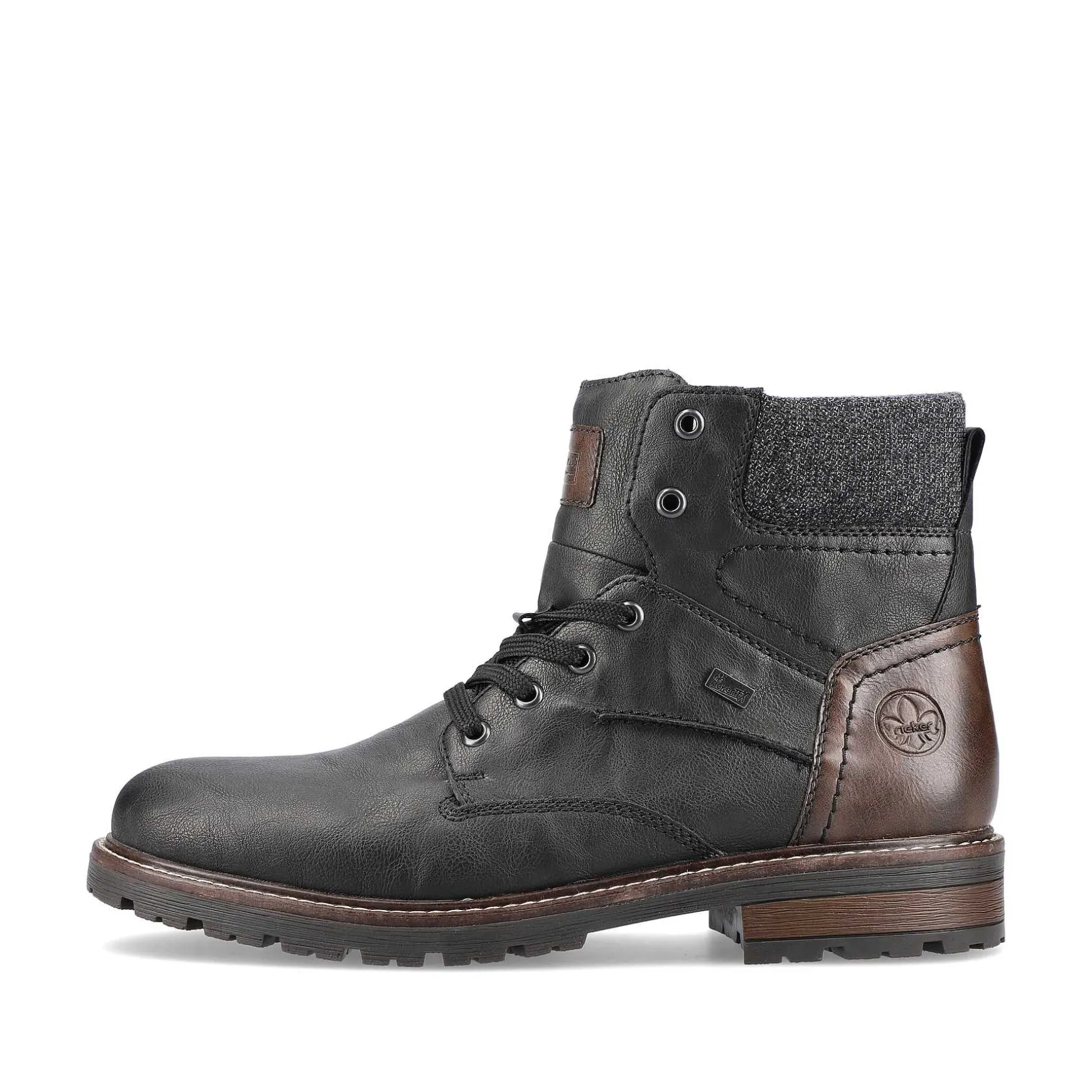 Rieker Men'S Corded Boots Deep Black