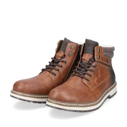 Rieker Men'S Corded Boots Chestnut Brown