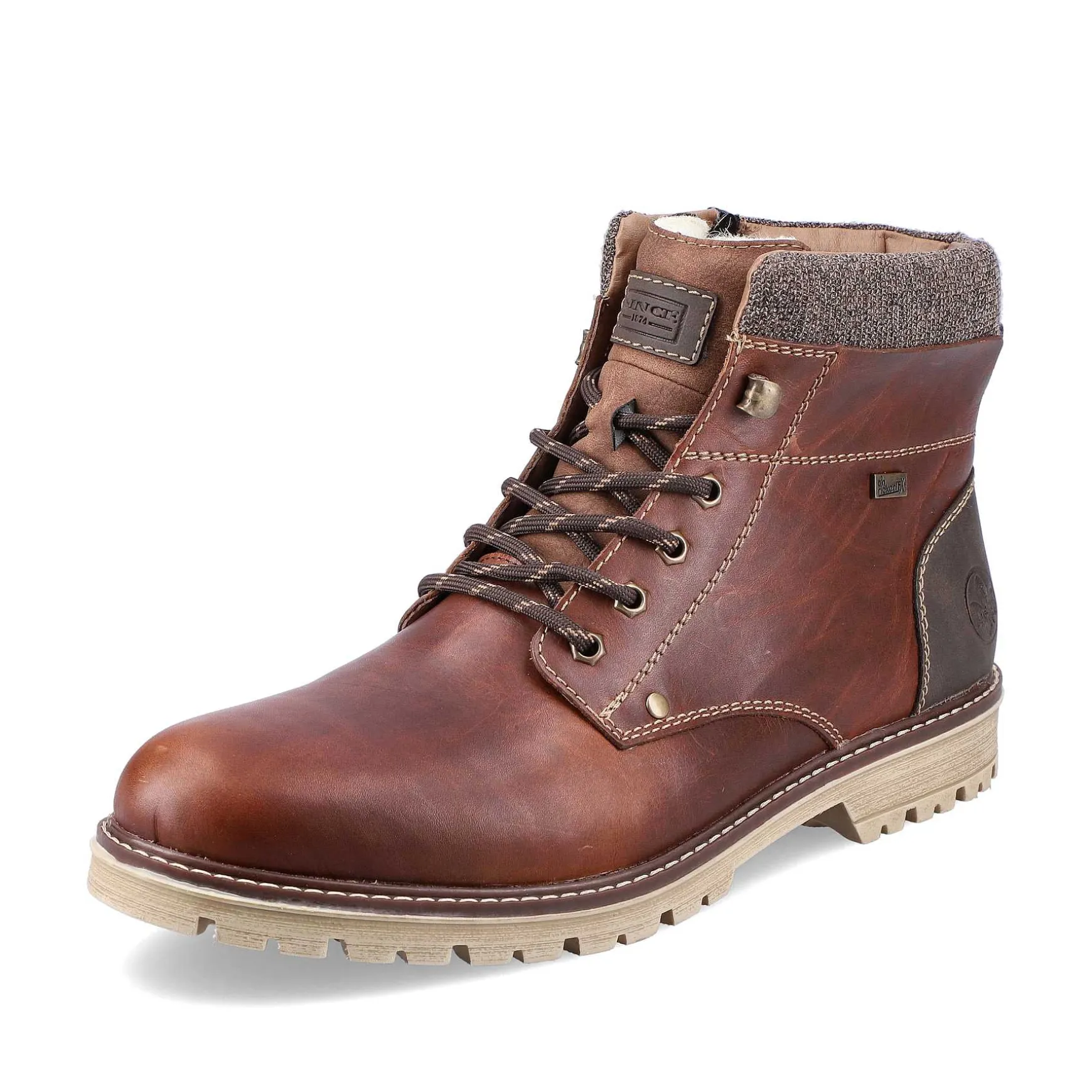 Rieker Men'S Corded Boots Chestnut Brown