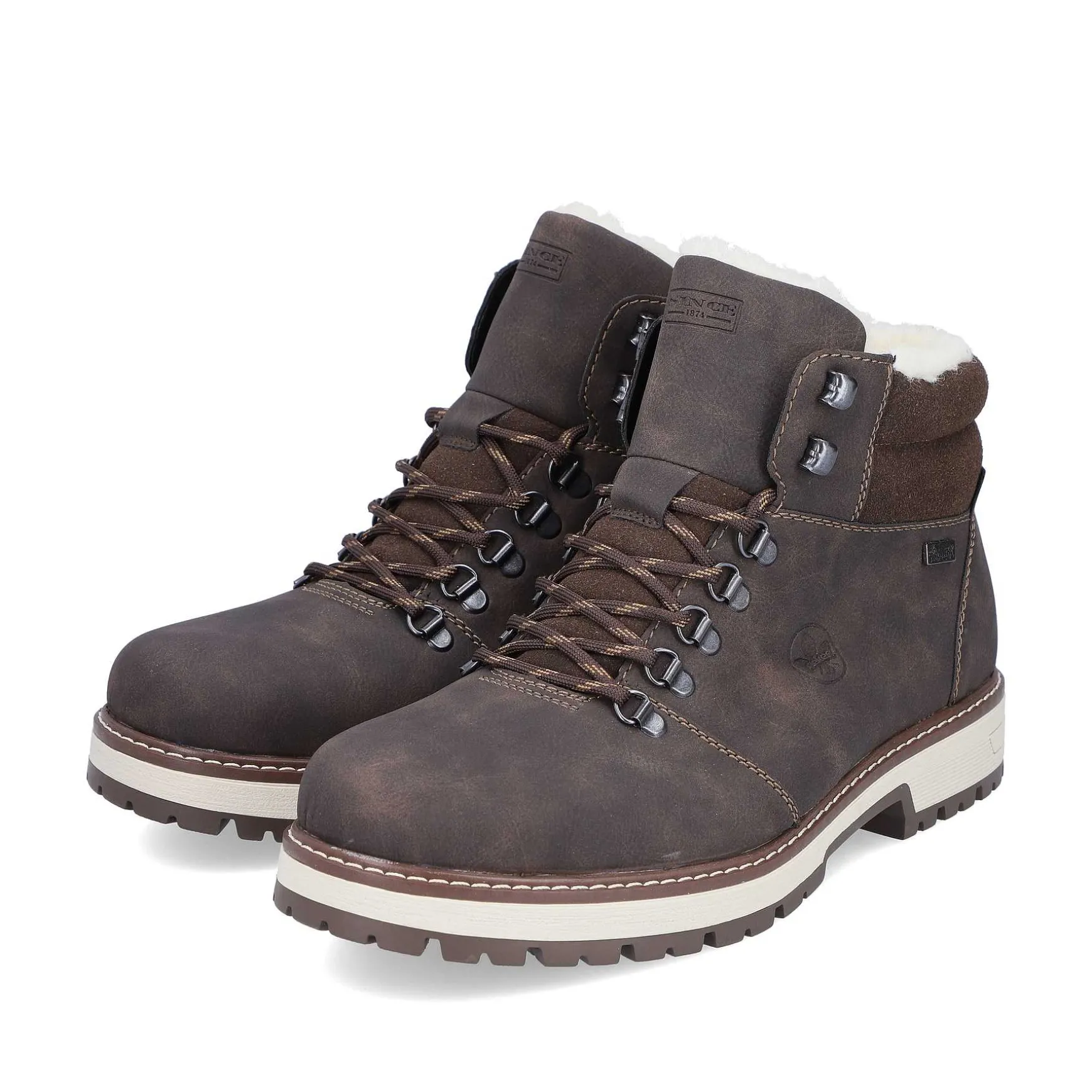 Rieker Men'S Corded Boots Coffee Brown
