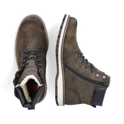 Rieker Men'S Corded Boots Olive Green