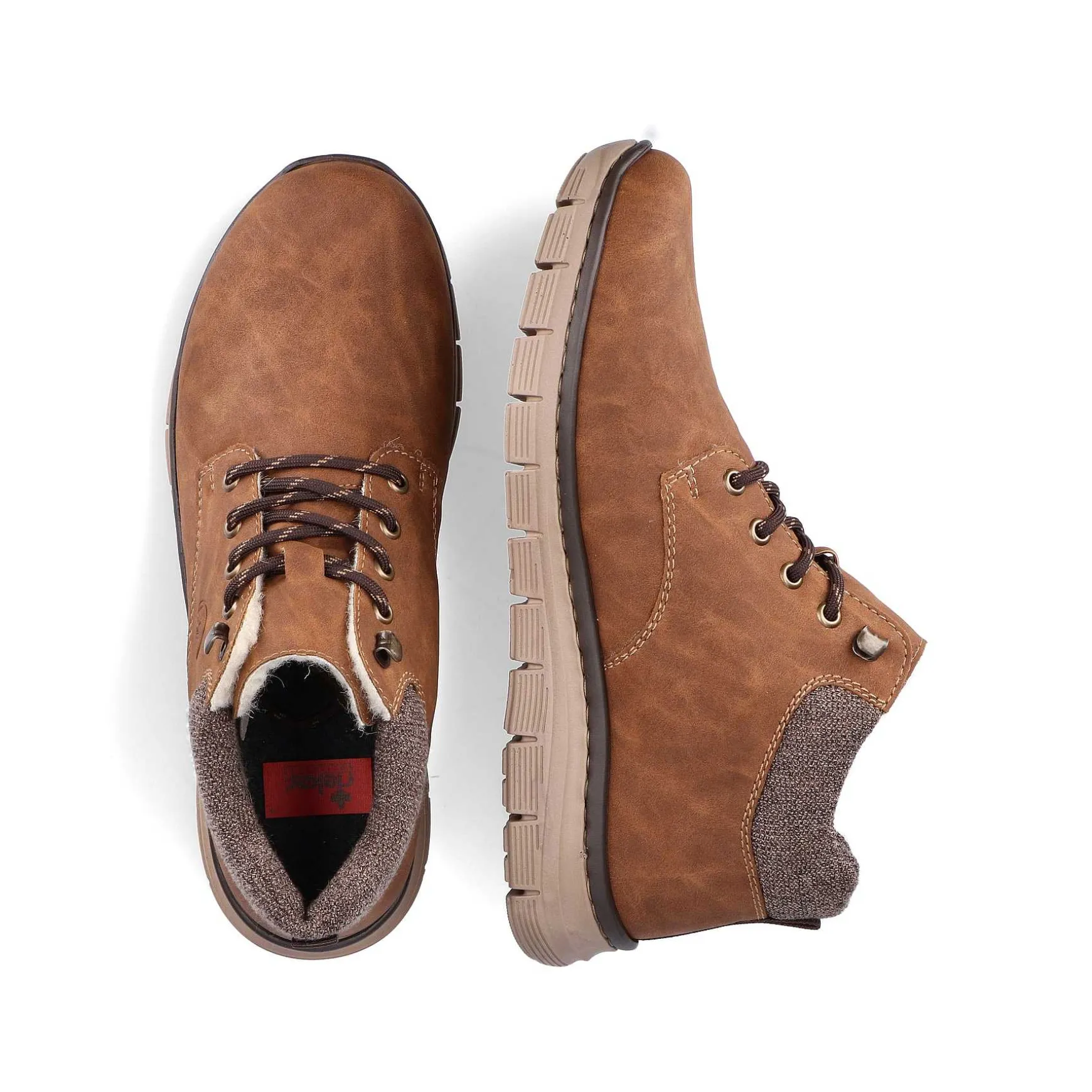 Rieker Men'S Corded Boots Cinnamon Brown