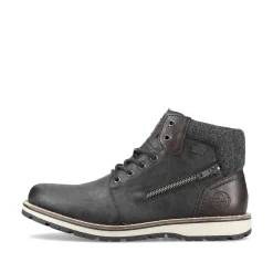 Rieker Men'S Corded Boots Asphalt Black