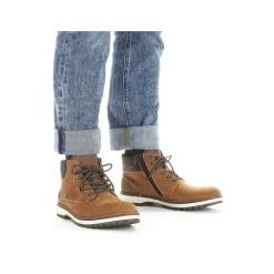 Rieker Men'S Corded Boots Caramel Brown