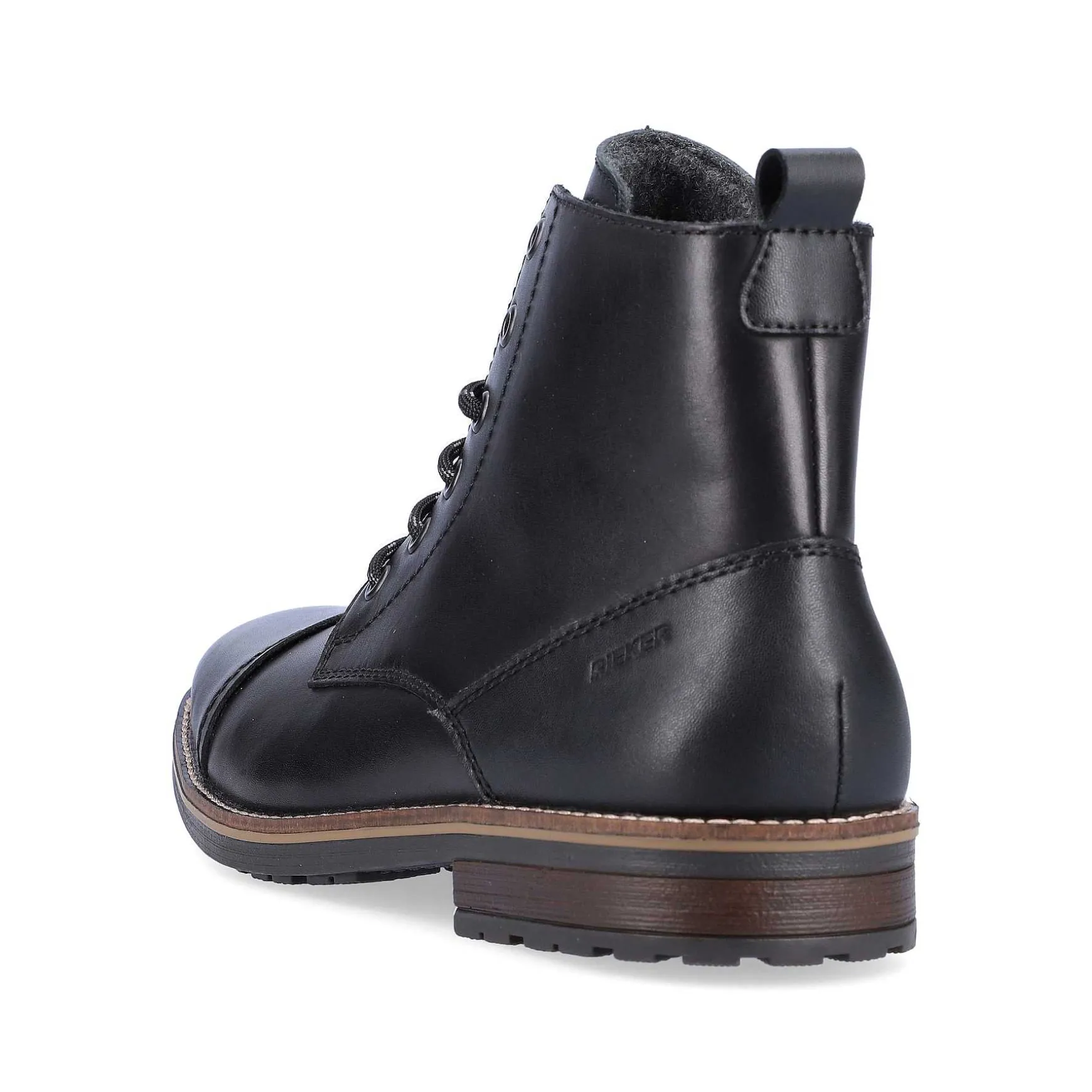 Rieker Men'S Corded Boots Graphite Black