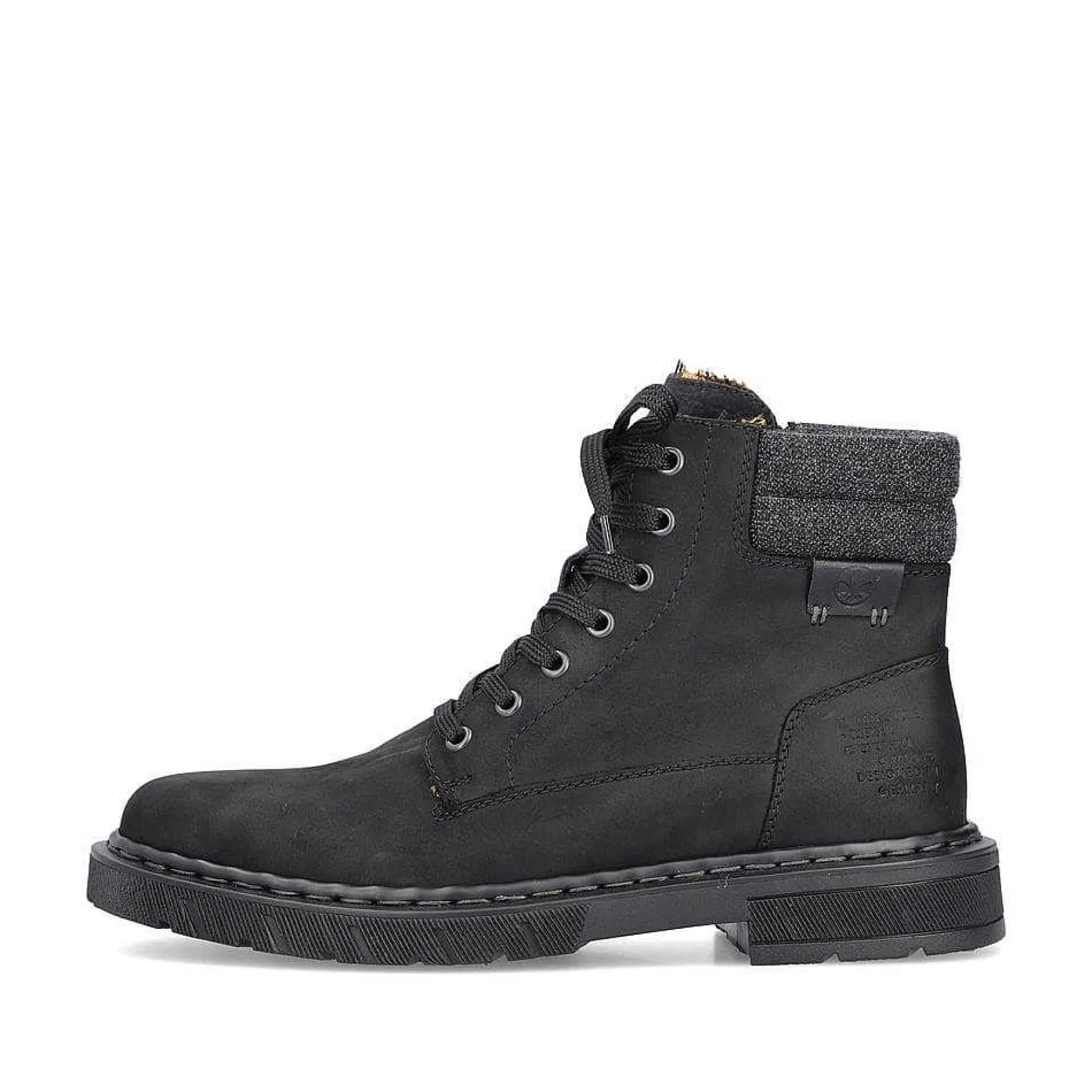 Rieker Men'S Corded Boots Deep Black