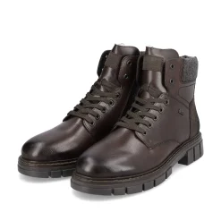 Rieker Men'S Corded Boots Dark Brown