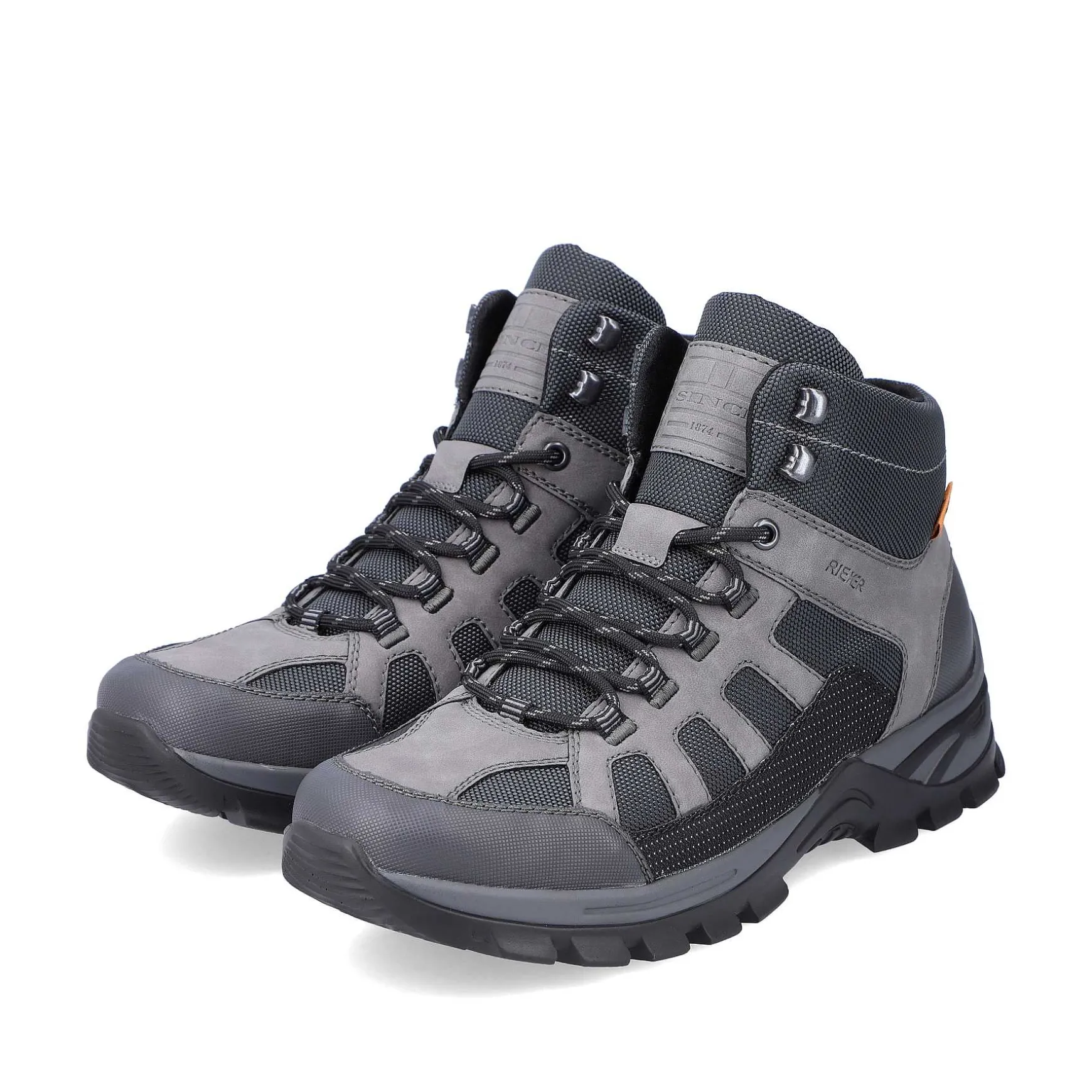 Rieker Men'S Corded Boots Platinum Gray