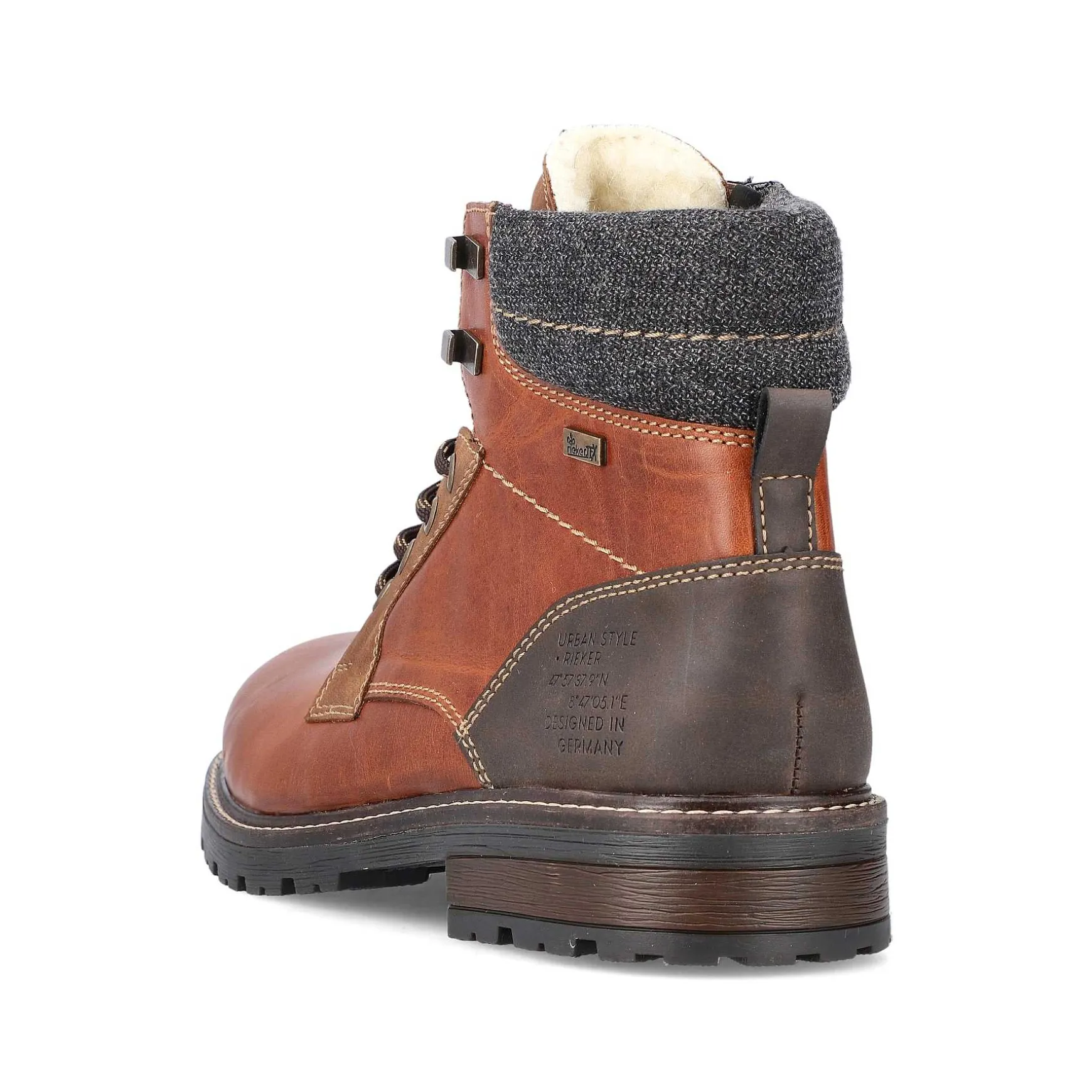 Rieker Men'S Corded Boots Caramel Brown