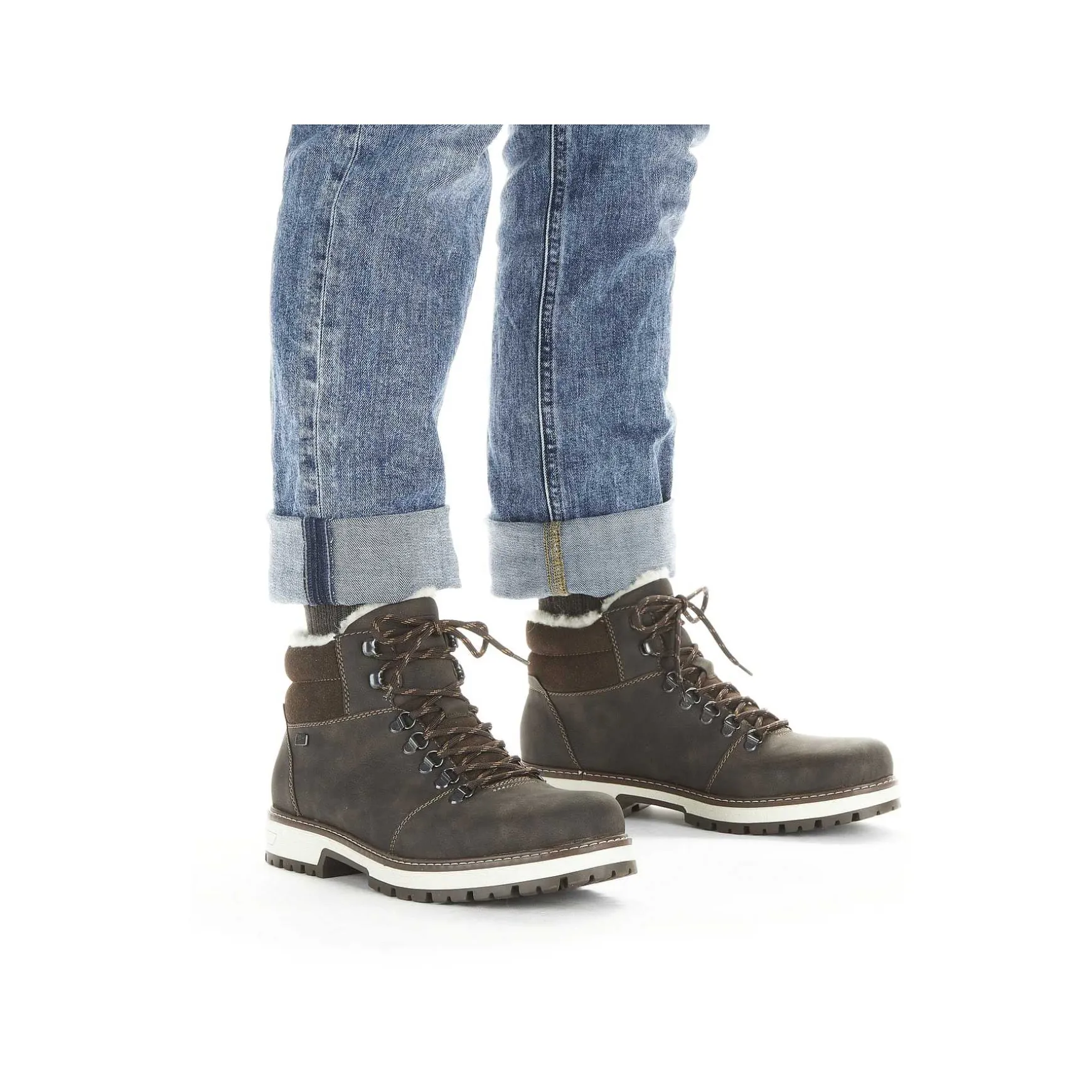 Rieker Men'S Corded Boots Coffee Brown
