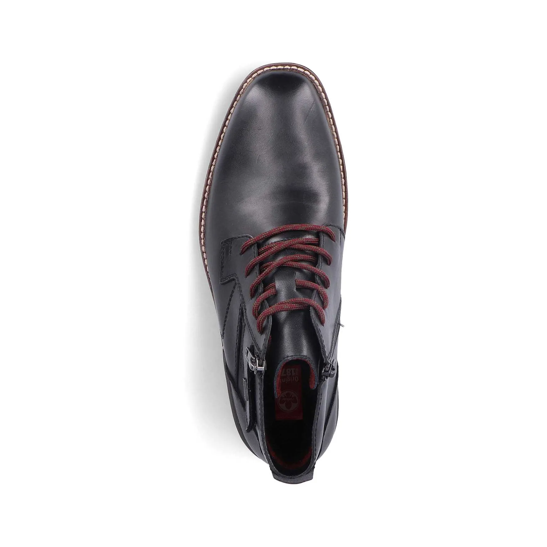 Rieker Men'S Corded Boots, Glossy Black