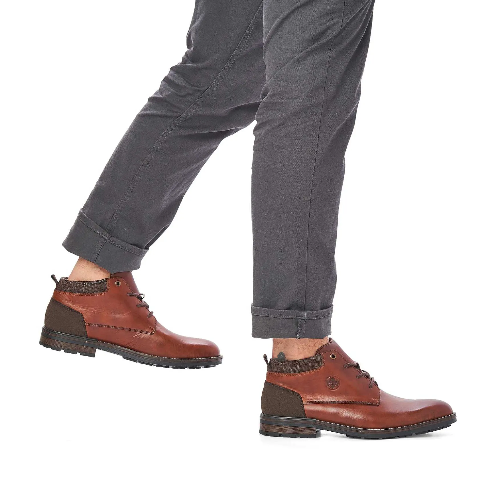 Rieker Men'S Corded Boots Chestnut Brown
