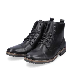Rieker Men'S Corded Boots Graphite Black