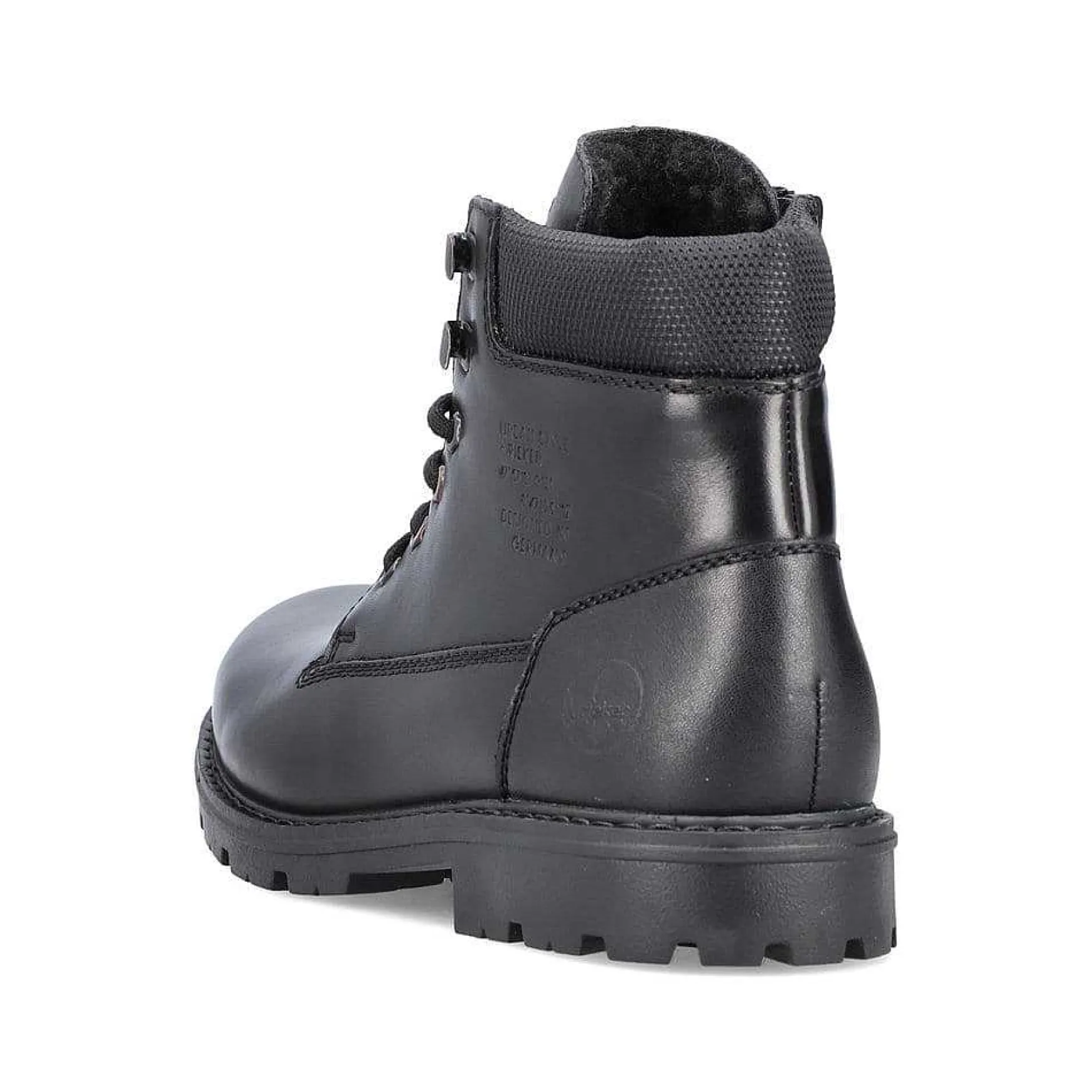 Rieker Men'S Corded Boots, Glossy Black