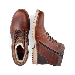 Rieker Men'S Corded Boots Chestnut Brown
