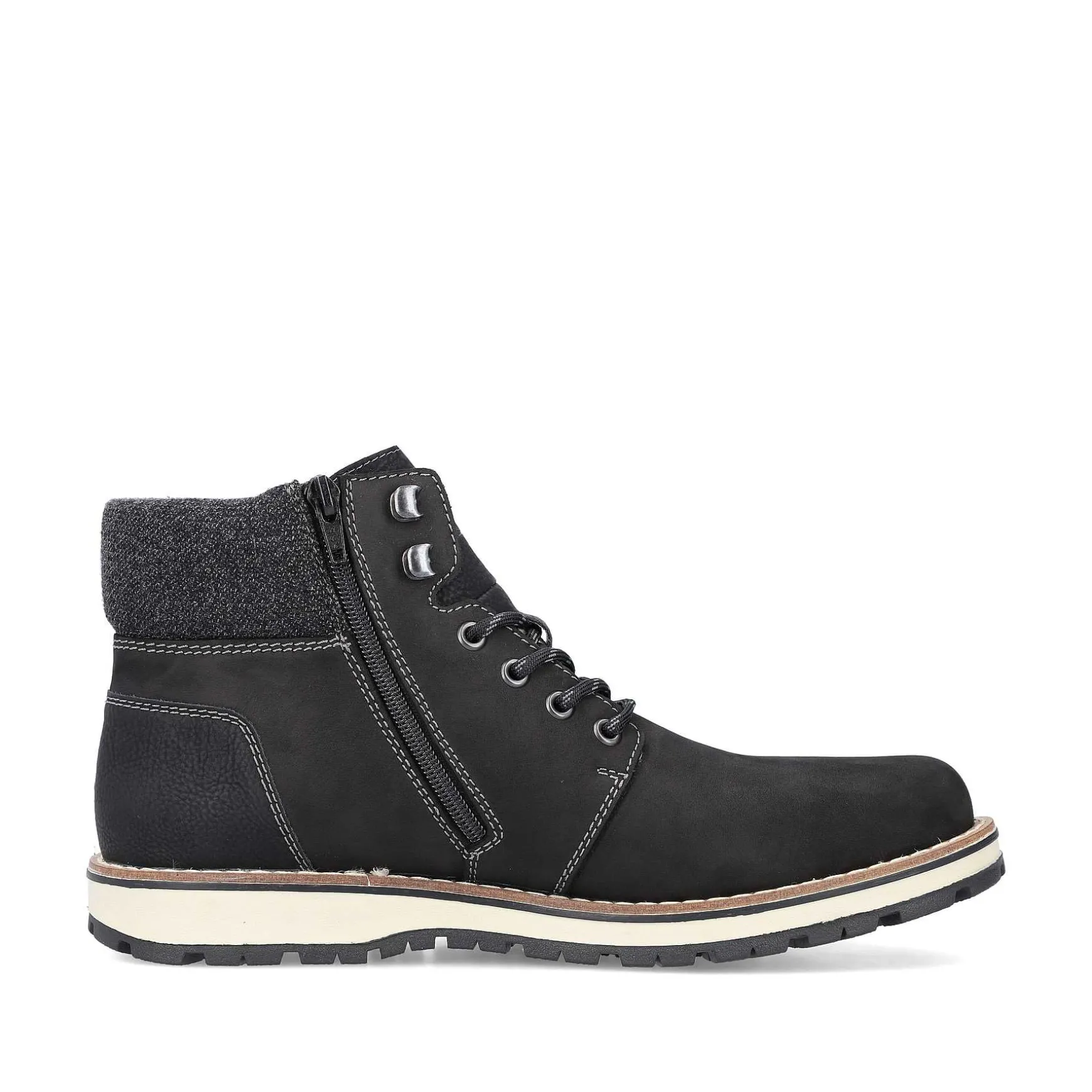 Rieker Men'S Corded Boots Deep Black