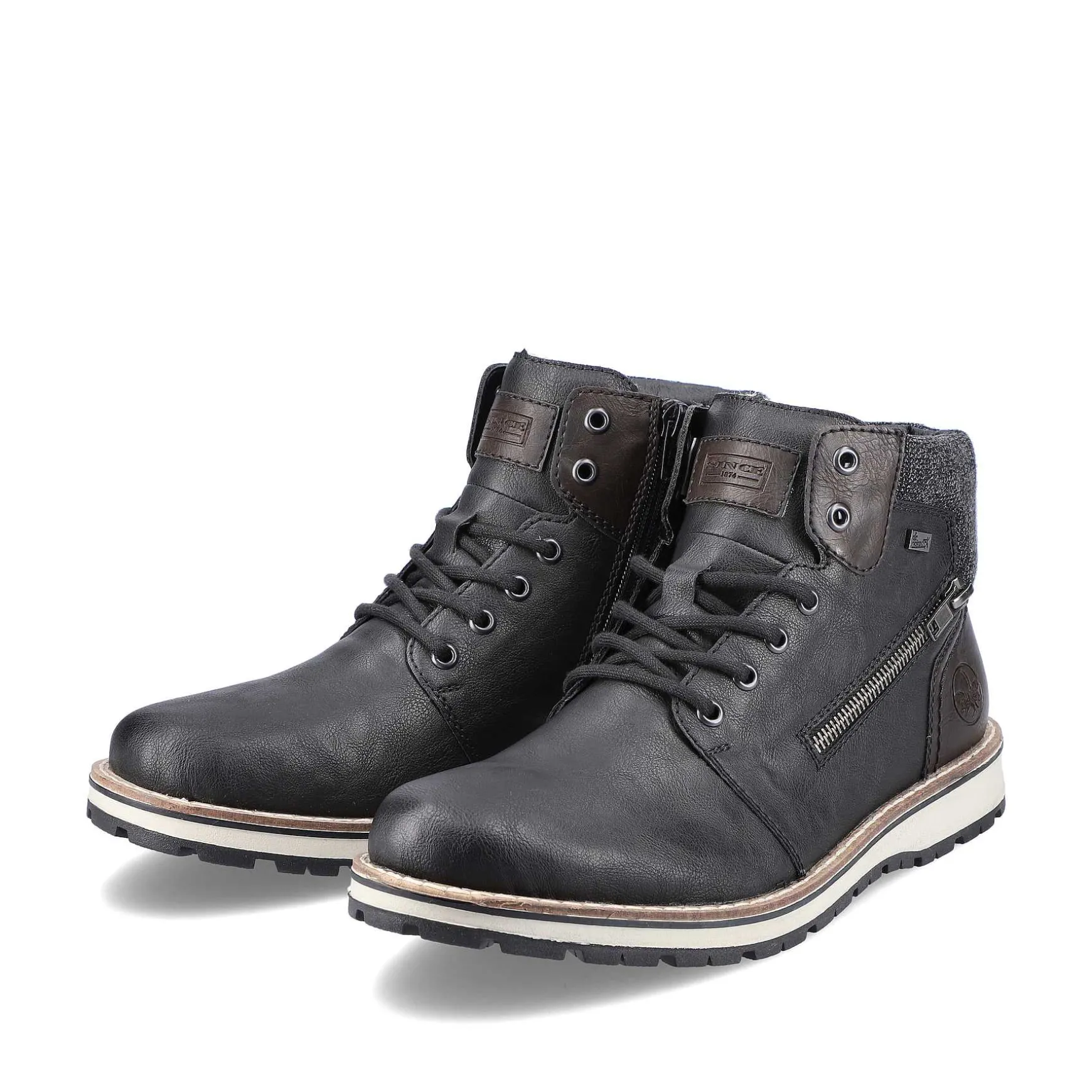 Rieker Men'S Corded Boots Asphalt Black