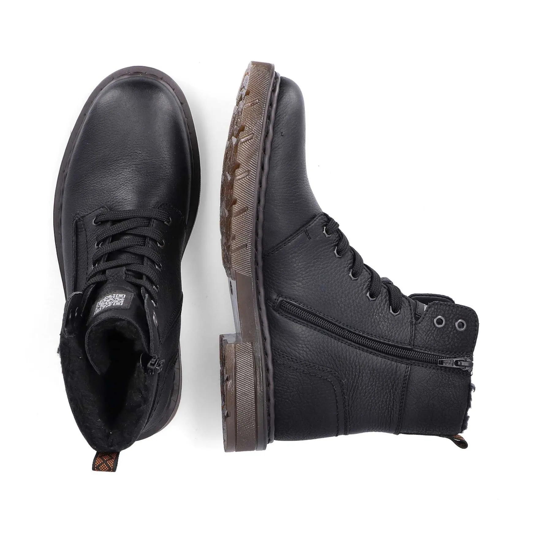 Rieker Men'S Corded Boots Graphite Black