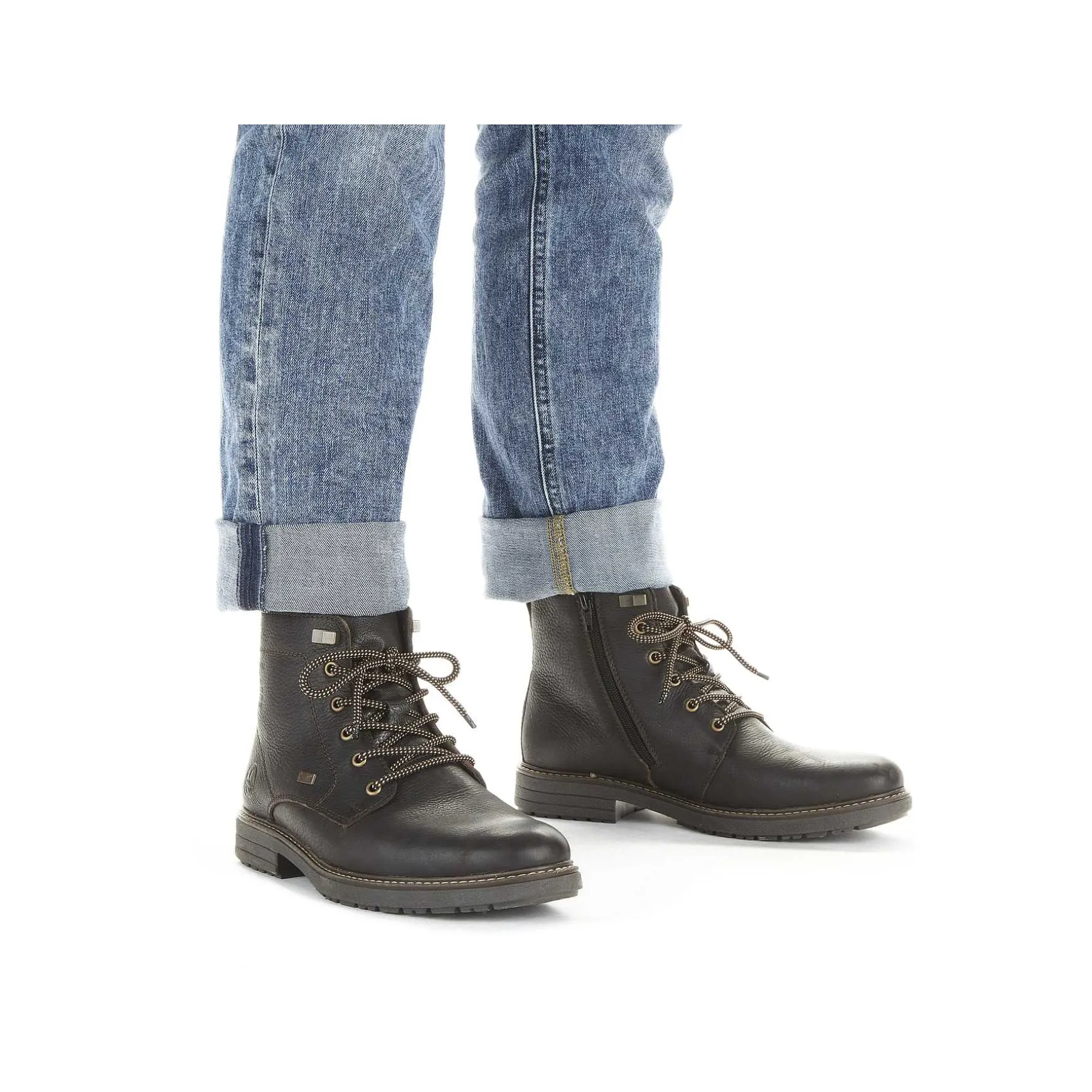 Rieker Men'S Corded Boots Coffee Brown