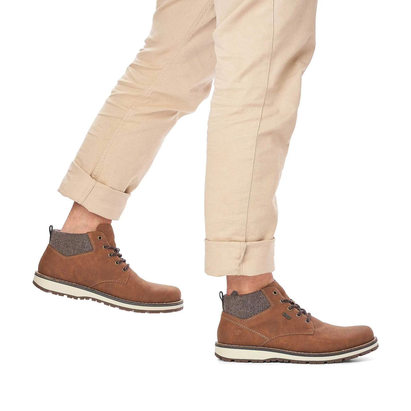 Rieker Men'S Corded Boots Caramel Brown