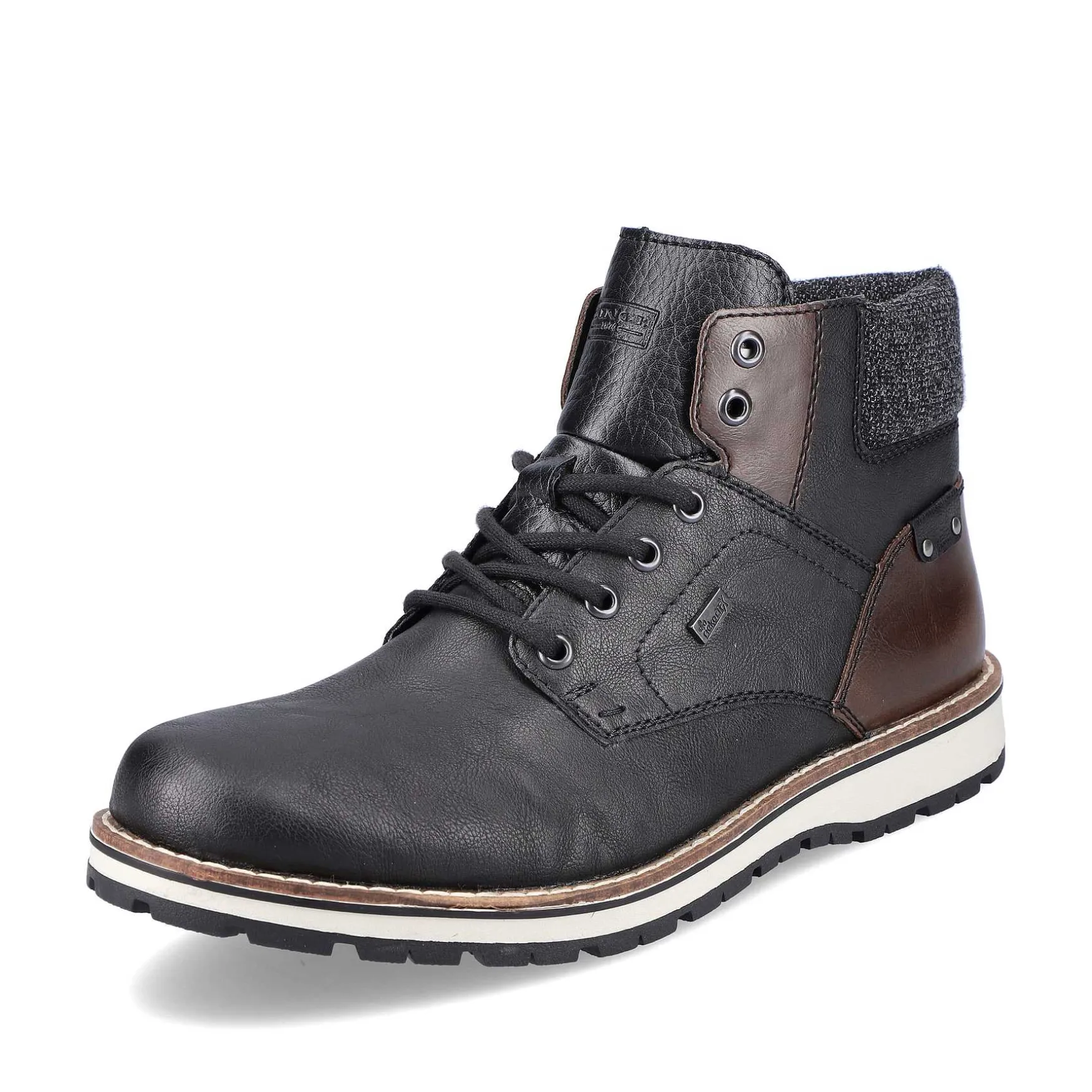 Rieker Men'S Corded Boots Graphite Black