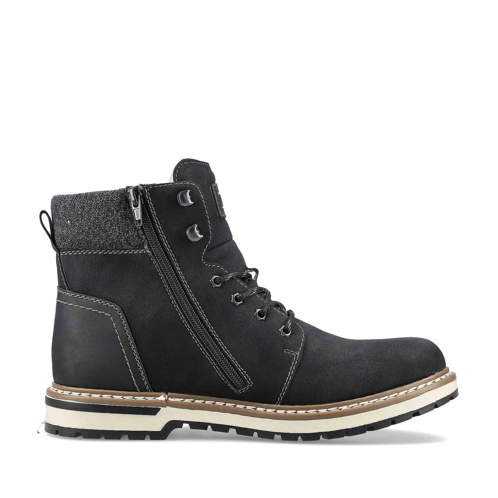 Rieker Men'S Corded Boots Deep Black
