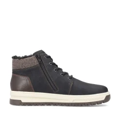 Rieker Men'S Corded Boots Asphalt Black