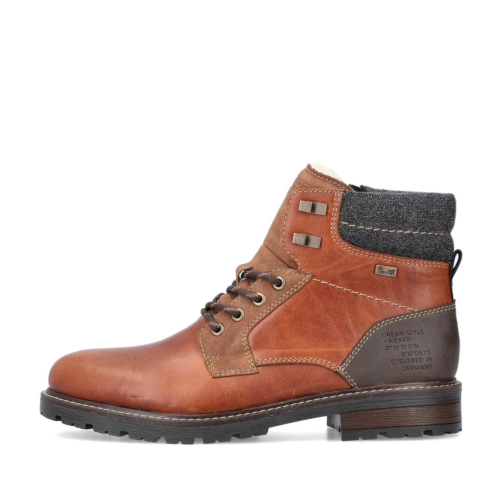 Rieker Men'S Corded Boots Caramel Brown