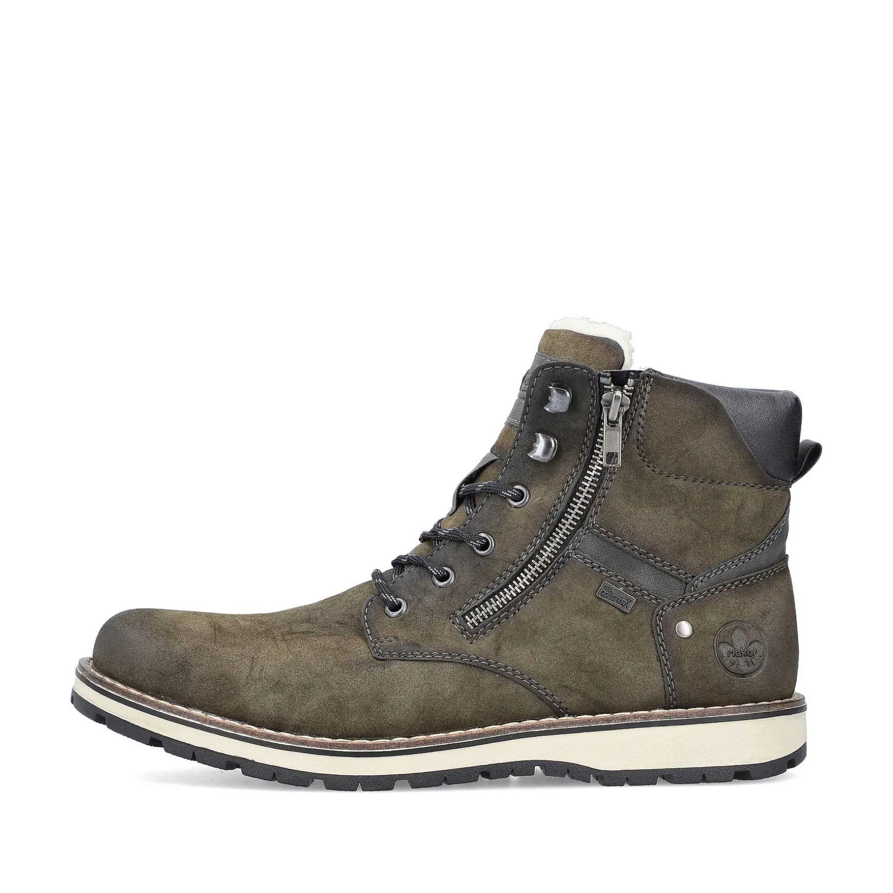 Rieker Men'S Corded Boots Olive Green